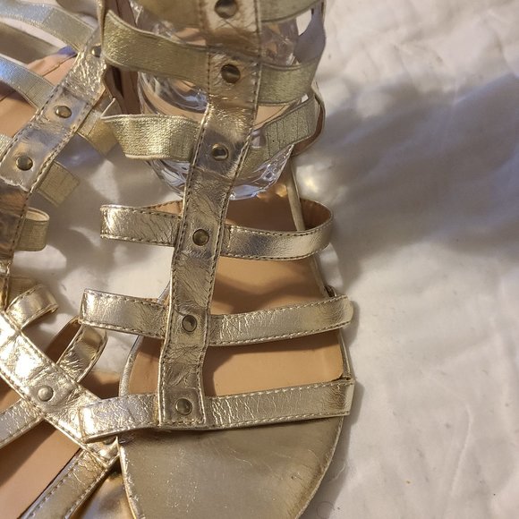 Womens gold gladiator sandals - Picture 1 of 4